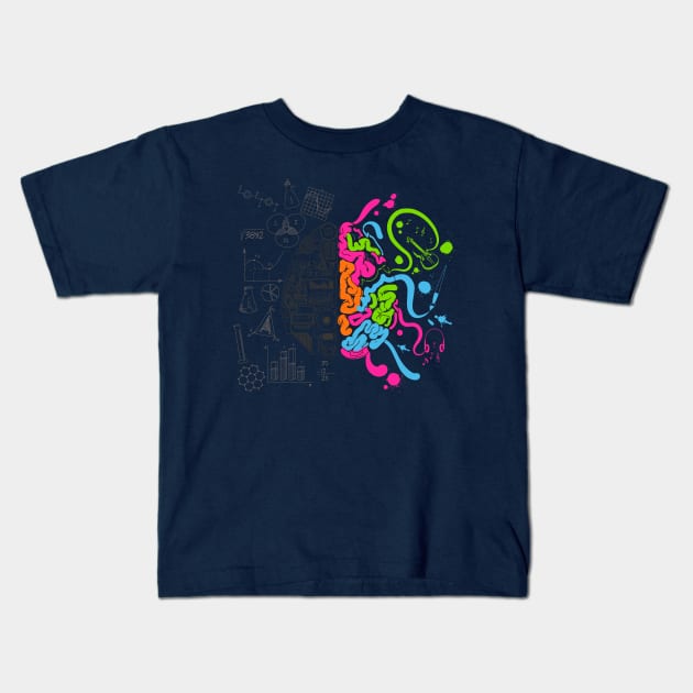 Analytical Brain Kids T-Shirt by Mako Design 